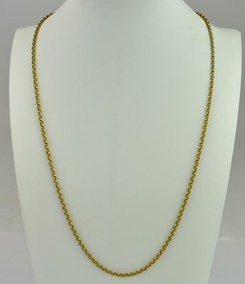 Lot 847 - A 9ct gold small belcher link necklace with...