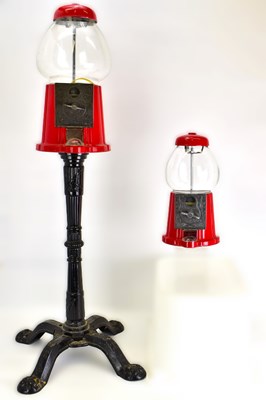 Lot 186 - Two vintage gumball dispensers, the largest by...