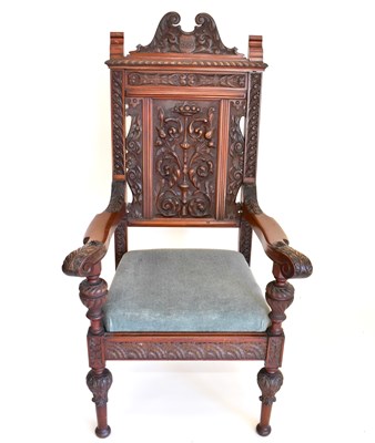 Lot 70 - A 19th century heavily carved mahogany...