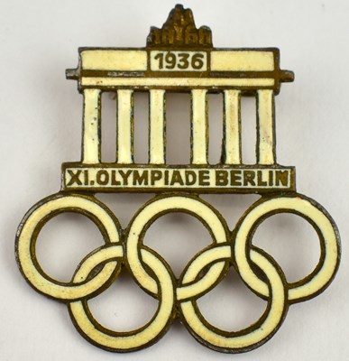 Lot 199 - A rare 1936 Berlin Olympic enamelled pin,...