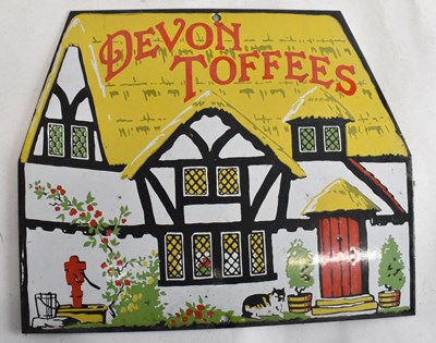 Lot 350 - A Devon Toffees advertising sign, 21 x 26cm.