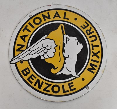 Lot 354 - A Benzole National Mixture advertising sign,...