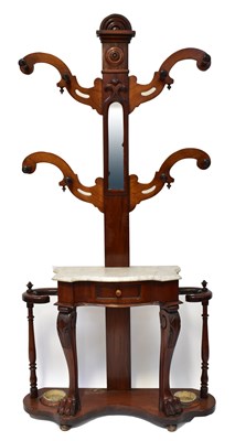 Lot 6 - A Victorian mahogany hall stand, with central...