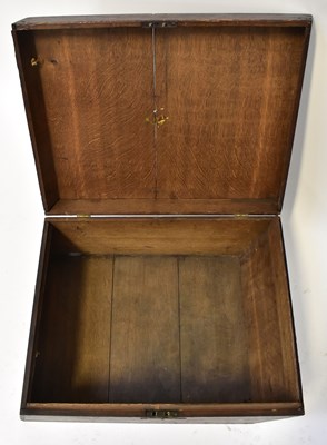 Lot 85 - A 19th century oak coaching box of plank...