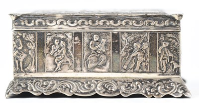 Lot 599 - A c.1890 Dutch silver rectangular trinket box,...