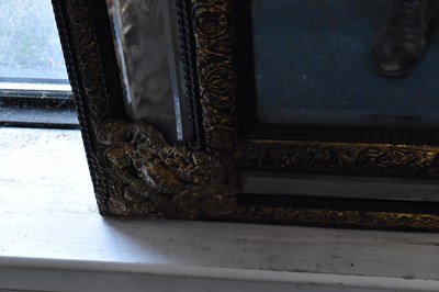 Lot 2 - A 19th century gilt metal mounted wall mirror,...