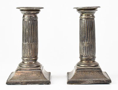 Lot 670 - A pair of Victorian hallmarked silver column...