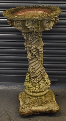 Lot 155 - A 20th century composite stone bird bath with...