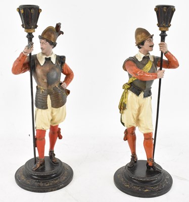 Lot 661 - A pair of late 19th century painted spelter...