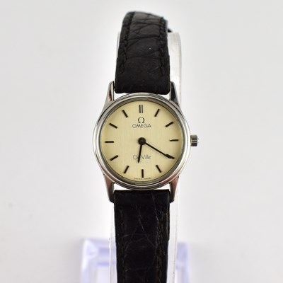 Lot 938 - OMEGA; a ladies' vintage stainless steel...