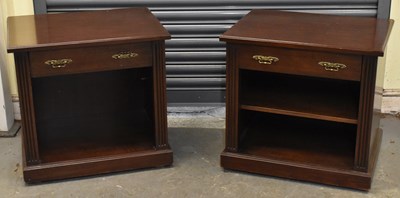 Lot 78 - A pair of reproduction mahogany single drawer...
