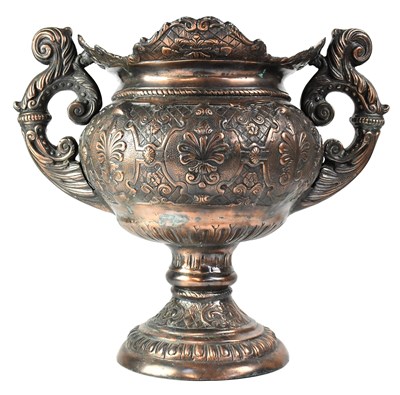 Lot 367 - A 19th century bronzed metal twin-handled...