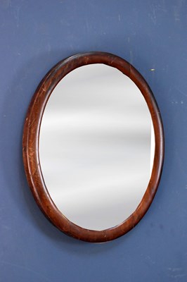 Lot 154 - A Victorian mahogany framed oval mirror, 40 x...