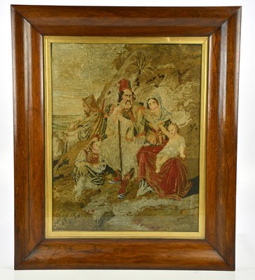 Lot 1141 - A 19th century rosewood framed tapestry,...