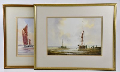 Lot 2510 - ALAN WHITEHEAD; watercolour, costal scene,...