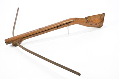 Lot 1078 - A vintage wooden toy crossbow, 47cm.