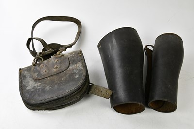 Lot 1086 - A Victorian leather pouch together with a pair...