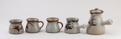 Lot 128 - Lowerdown Pottery; a stoneware coffee set...