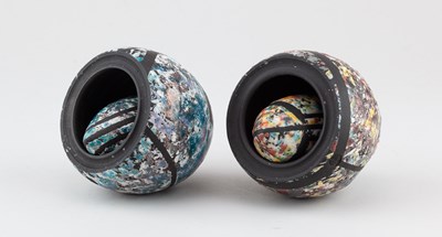 Lot 178 - ERIC MOSS (born 1959); a pair of raku seed...