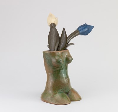 Lot 103 - DAN ARBEID (1928-2010); a stoneware flower...