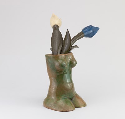 Lot 116 - DAN ARBEID (1928-2010); a stoneware flower...