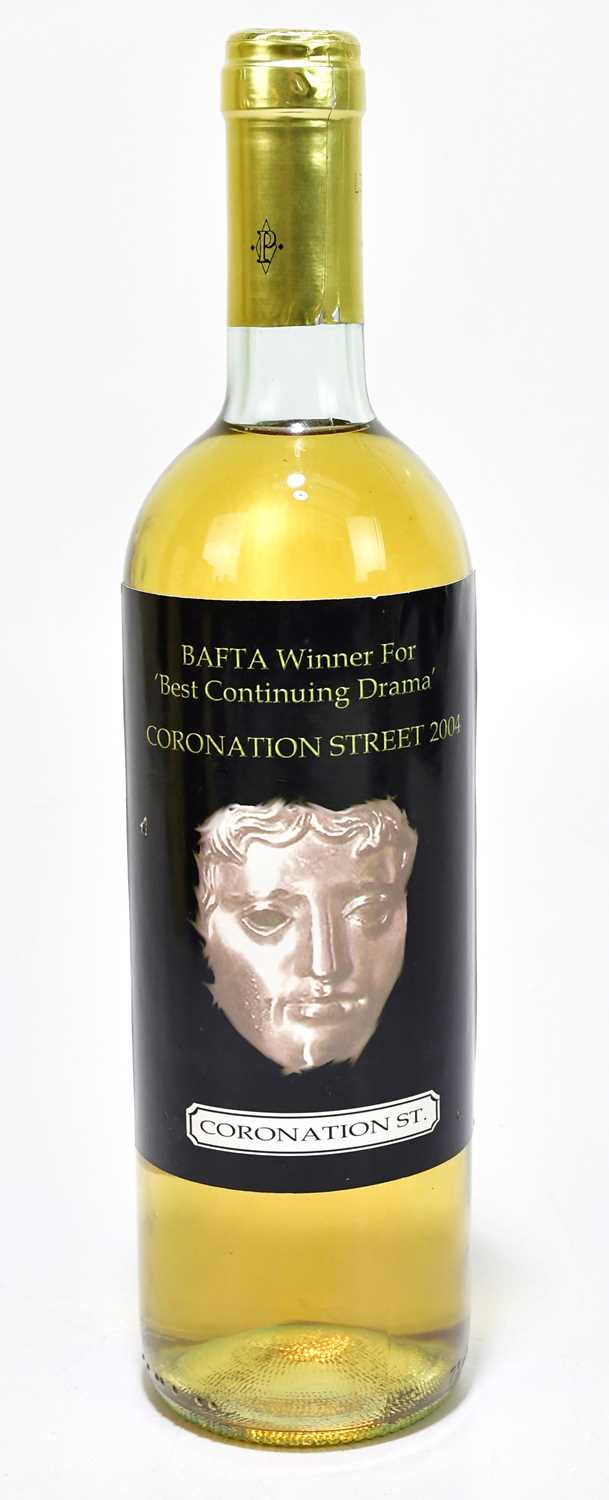 Lot 516 - CORONATION STREET; a bottle of Pinot Grigio,...