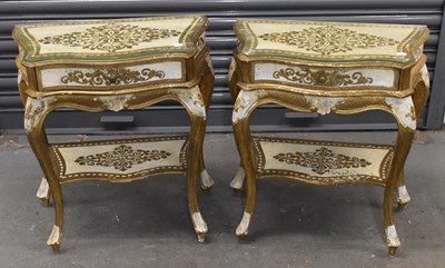 Lot 63 - A pair of modern French style cream painted...