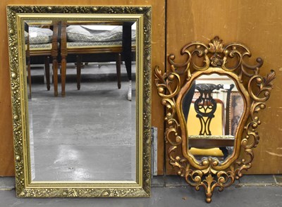 Lot 65 - A modern gilt framed wall mirror, 76 x 53cm,...