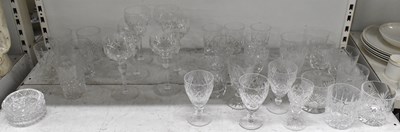 Lot 559 - STUART; a set of six Stuart crystal wine...