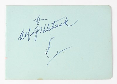 Lot 544 - ALFRED HITCHCOCK; a torn page from an...