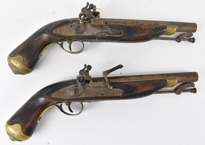 Lot 367 - A pair of 19th century flintlock pistols.