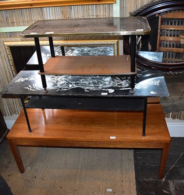 Lot 1222 - A mid century teak rectangular coffee table,...