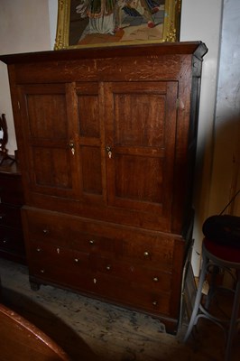 Lot 1236 - An 18th century Welsh cupboard with moulded...