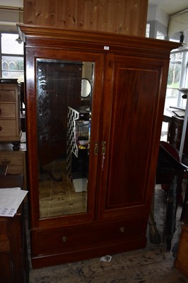 Lot 1244 - An Edwardian inlaid mahogany wardrobe, with...