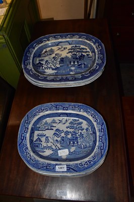 Lot 1261 - Eleven 19th century blue and white ironstone...