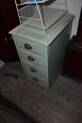 Lot 1271 - A green painted chest of four drawers, width...