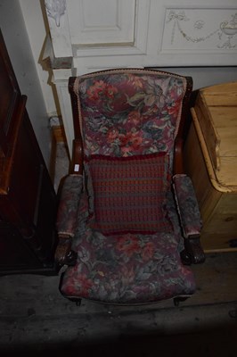 Lot 1275 - A Victorian carved walnut framed elbow chair...