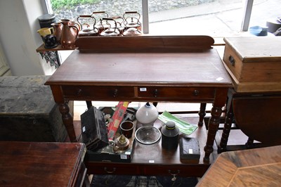 Lot 1280 - A 19th century two drawer side table, with...