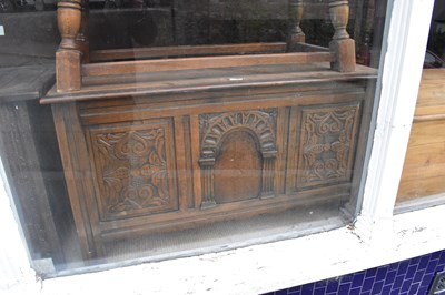 Lot 1289 - A reproduction carved oak coffer, width 110cm,...