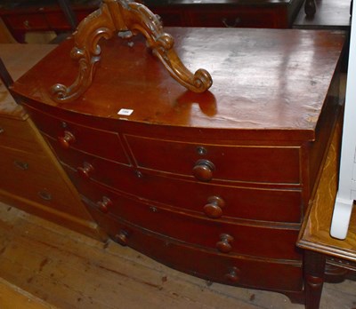 Lot 1304 - A Victorian mahogany bowfront chest of two...