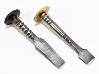 Lot 74 - Two 18th century buttonhole cutters, length 9cm.