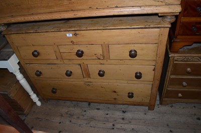 Lot 1308 - An old pine mule chest, with hinged top above...