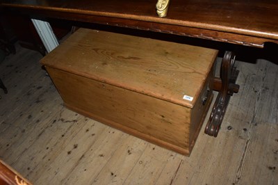 Lot 1316 - An old pine rectangular blanket chest on...