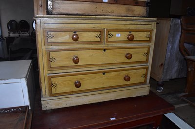 Lot 1320 - A painted pine chest of two short above two...