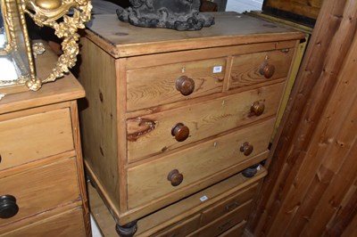 Lot 1328 - An old pine chest of two short over two long...