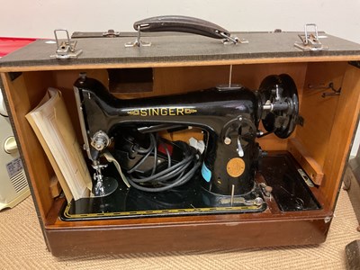 Lot 80 - Four vintage sewing machines and two vintage...