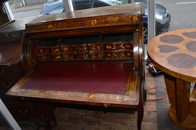 Lot 1344 - A 19th century Dutch marquetry inlaid bureau,...