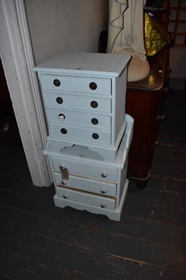 Lot 1362 - Two modern painted chest of drawers of small...