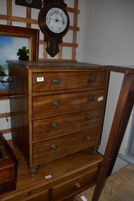 Lot 1375 - A 19th century mahogany chest of four drawers,...