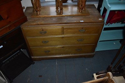 Lot 1385 - A pine chest of two short over two long...